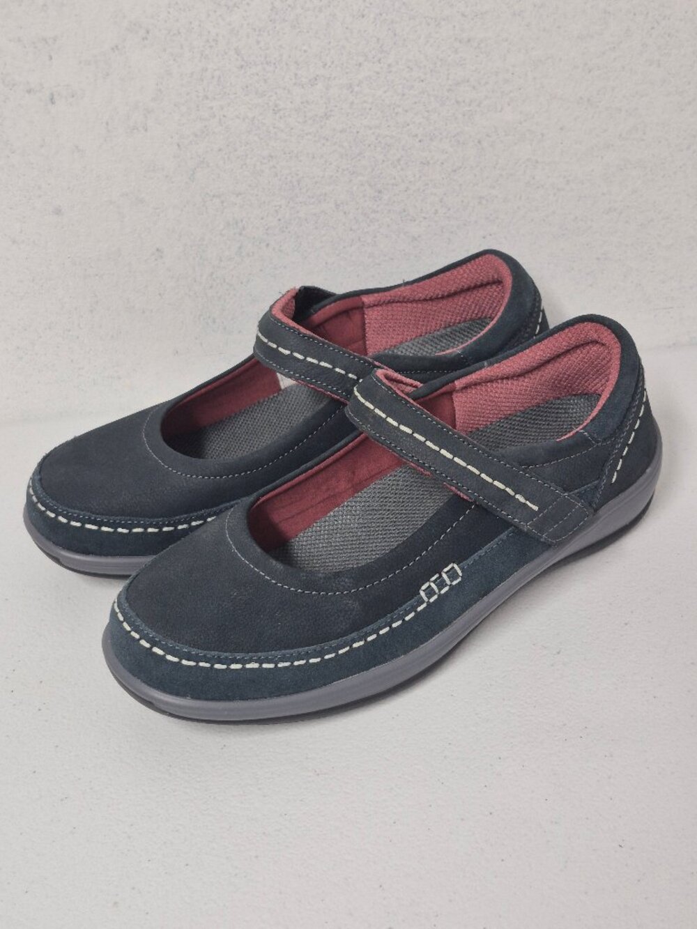 ORTHOFEET 863 Women's Size 8 Wide 8D Dark Navy Black Leather Mary Jane Shoes